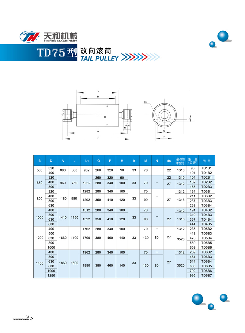 改向滚筒 td75型